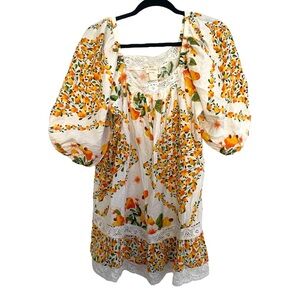 Nicole Miller Orange and White Blouse Vibrant and Elegant